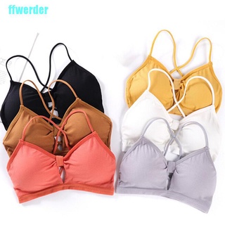 [ffwerder] Women Stretch Yoga Fitness Hollow Out Seamless Padded Sports Bra Vest Crop Top