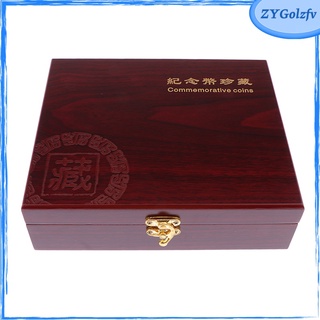 Wooden Coin Case Coin Box Coin Case Coin Cassette Coin Collection Box for 30x Different Commemorative Coins Up to 46 Mm