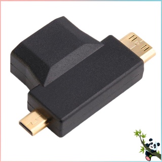 Adaptador compatible con HDMI negro tipo A hembra A macho Mini compatible HDMI tipo C + macho Micro HDMI compatible con el tipo D