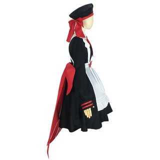 conjunto de traje de disfraz de cosplay de noelle kfc de impacto genshin, vestido de dama lolita, halloween (5)