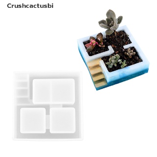 [crushcactusbi] diy cristal epoxi molde suculento flor maceta silicona cuadrado molde venta caliente