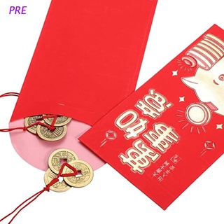 PRE 10Pcs Chinese Fortune Coins Feng Shui Coins I-Ching Coins Kit Traditional Coins with Red String for Wealth and Success