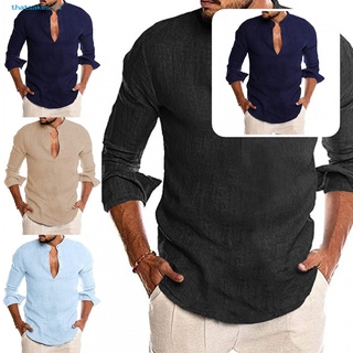 thatsakes Soft Men Shirt V Neck Men Beach Shirt V Neck Pullover Top