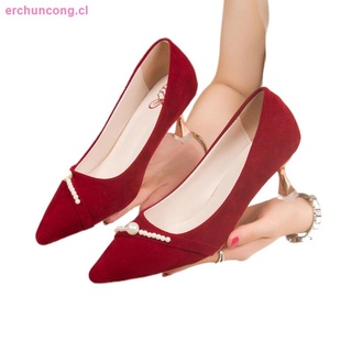 Red high heel wedding shoes new stiletto bridal shoes wedding shoes Xiuhe wedding two wear not tired feet Chinese toast shoes