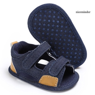 Nice_Niño bebé niño Denim suela suave Prewalker antideslizante zapatos sandalias de verano (9)