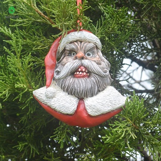 evil santa claus ornamento pintado a mano artesanía de resina creativa decoración navideña para el hogar jardín patio (5)