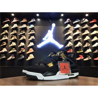 Malay Spot Discount Nike Air Jordan 4 Retro Royalty Black Metallic Gold White