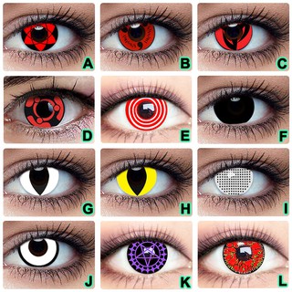 Lentes de contacto de color para Halloween Anime Kakashi Sasuke Sharingan Cosplay lentes de color para ojos muñeca belleza loca pupilo lente