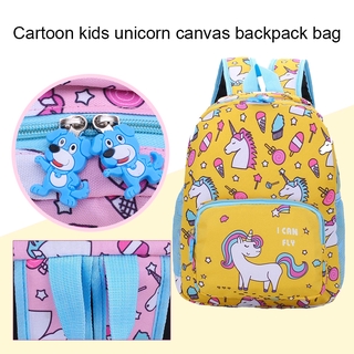 de dibujos animados de los niños unicornio mochila de lona bolsa de la escuela bolsas mochilas