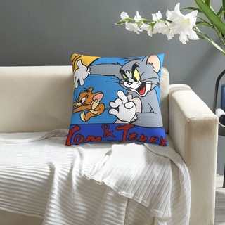 tom and jerry - funda de almohada (18 x 18 pulgadas, 1 unidad, funda de almohada con cremallera, gato y ratón)