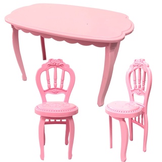 2 sillas+1 Mesa Para Barbie móvil juguetes Para Casa de comedor