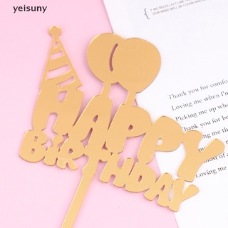[yei] globo acrílico para tartas de feliz cumpleaños, decoración de cumpleaños, bandera, 586 cl