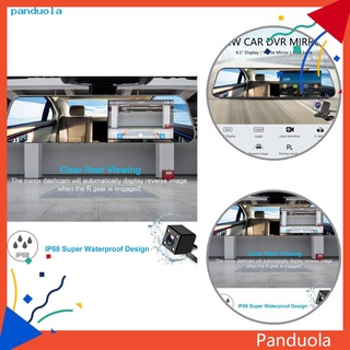 PANDUOLA Durable Coche DVR 4.5 Pulgadas Grabadora De Conducción Monitor De Estacionamiento Para Autos