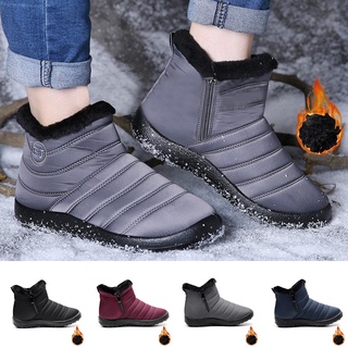 Impermeable Invierno De Las Mujeres Zapatos De Nieve Botas De Piel Forrada De Deslizamiento En El Tobillo Caliente Al Aire Libre