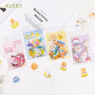 AVERY 40Pcs/pack Journal Stickers Self-adhesive DIY Scrapbooking Cartoon Stickers Diary Album Decor Animals Stationery Flakes Hand Account Material Decorative Stickers (1)