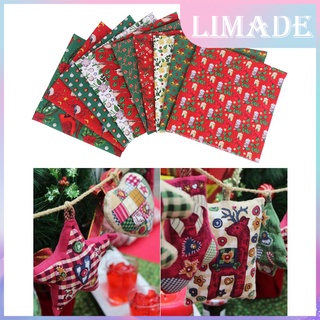 (Limade) 10 piezas De retazos De tela De algodón Para Costura/decoración De regalo/fiesta navideña (6)