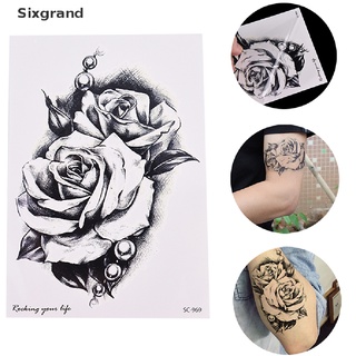 [sixgrand] 1pc maquillaje rosa flor tatuaje brazo arte corporal impermeable temporal tatuaje pegatinas cl