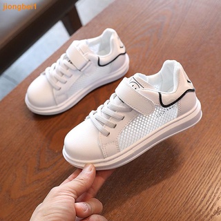 Niñas sonriente cara net zapatos 2021 primavera y verano nueva versión coreana de niños suave suela casual zapatos niños McQueen zapatos blancos tendencia (3)