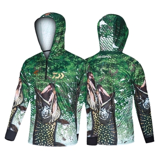 2021 nueva DAWA ropa de pesca con capucha impresión ropa de pesca protector solar transpirable Anti mosquitos de secado rápido DAWA camisa de pesca