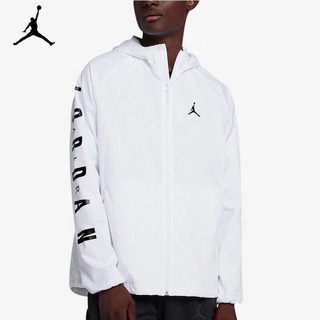 Nike Windbreaker Men's Latest Loose Air Jordan Letter Printed Hooded Jacket Sun Protection Clothing Windbreaker Couple Jacket 939969 (1)