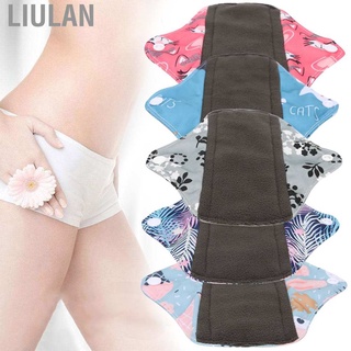 Liulan Washable Menstrual Pads Bamboo Charcoal Fabric Lightweight Highly Breathable Absorbent Sanitary Pad Menstruating Women for Home Office