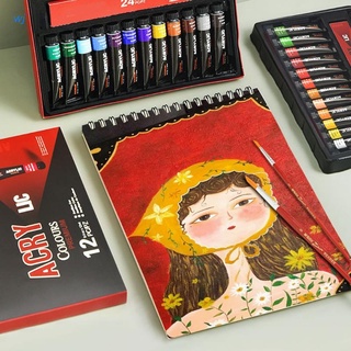 Wenju - juego de pintura acrílica (24 colores, 12 ml, pinturas acrílicas no tóxicas), perfecto para pintar