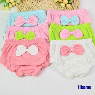 (likeme) Kids 100% Cotton Underwear Panties Girls Baby Infant Cute Big Bow shorts