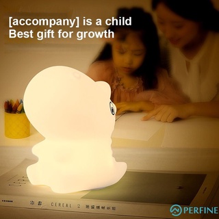 Dinosaurio de silicona Sensor táctil LED luz de noche USB recargable dormitorio mesita de noche lámpara para niños bebé navidad perfine