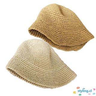 estilo caliente protector solar sombreros vacaciones paja playa sombrero pescador sombrero de las mujeres de moda gorra de verano casual vacaciones tejida a mano cubo