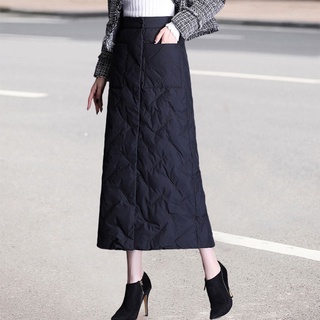 Casual falda larga Maxi falda una línea negro mujer mujer abajo faldas de algodón