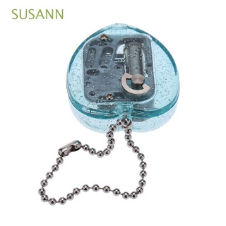 SUSANN 4Colors Music Box Mini for Kids Gift New Heart-Shaped Fashion Girls Acrylic Musical Box Key Chain/Multicolor