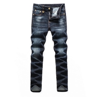 Alta Calidad Prada Hombres casual jeans slim Pantalones Rectos De Y De Exportación Monos