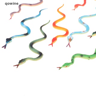 qowine 12pcs juguete de alta simulación de plástico serpiente modelo divertido miedo serpiente niños broma juguetes cl (9)