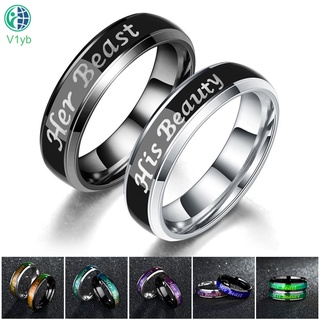 Vv pareja anillos de boda para amantes letras anillo titanio acero anillos joyería de compromiso