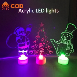 Listo Stock Navidad Acrílico LED Luces Coloridas Decoración Navideña mi1nisoso6