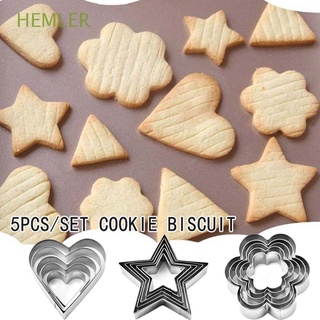 HEMLER Stainless Steel Baking Mold Cookies Cookie Cutter Biscuit Moulds Heart&Star Shape Fondant Tools Decorating Fried Egg Cake Pastry Cooking Tools