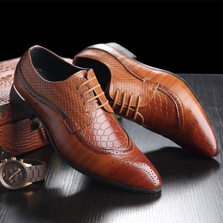 los hombres de vestir con cordones zapatos de alta calidad puntiagudo del dedo plano de los hombres barrocos zapatos formales