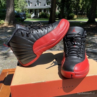 Nike Air Jordan 12 Retro'flu Game'negro Rojo AJ12 Zapatos De Baloncesto 130690-002 7aXA