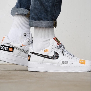 Air Force One 1 Just Do It AF1 Bajo Blanco Puntada Zapatos kasut (5)