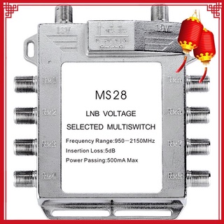 Portátil 2in 8Out señal satelital Multiswitch 950-2150MHz LNB voltaje selecto interruptor de baja pérdida LNB receptor Multiswitch