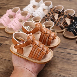 Bobora zapatos de bebé de cuero de goma plana antideslizante sandalias de suela suave (2)