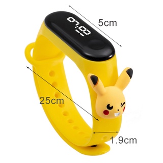 banda inteligente de dibujos animados 50m impermeable digital led niños pikachu mickey doraemon reloj niña niño deportes banda de silicona smartwatch (8)