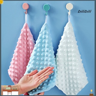 bilibili - toalla de mano para colgar, diseño de microfibra, doble capa, suave, para cocina