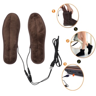 Bolígrafo USB eléctrico alimentado de felpa piel de calefacción plantillas de invierno mantener caliente zapatos de pie (9)