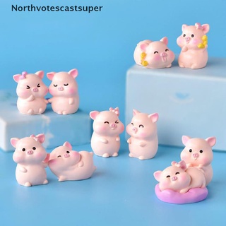 northvotescastsuper 1/6pc resina mini lindo cerdo figura micro paisaje hadas decoración de jardín artesanía regalo nvcs (6)