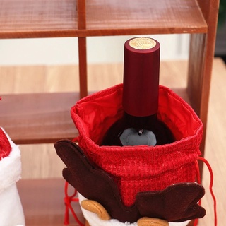 santa claus ciervo botella de vino bolsa de navidad cena mesa decoración fiesta hogar [jane eyre] (6)
