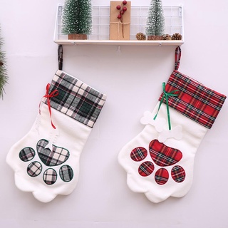 bylstore - calcetines de navidad de alta calidad para perro, gato, pata, bolsa de regalo, diseño de árbol de navidad