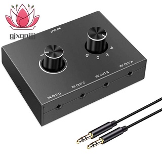 Interruptor de Audio de 4 puertos, conmutador de Audio mm, Selector de Audio auxiliar estéreo