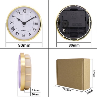 Bubble Shop61 Reloj Clásico Insertar 3.54 Pulgadas Redondo Movimiento De Cuarzo Numeral Oro Romano