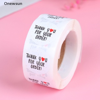 [Onewsun] 500pcs redondo gracias por su pedido pegatina corazón gracias por comprar venta caliente